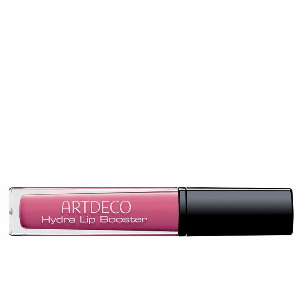 Artdeco Hydra Lip Booster in Rosa. Schwarzer Deckel. Transparente Tube mit rosa Flüssigkeit. Produktname sichtbar.