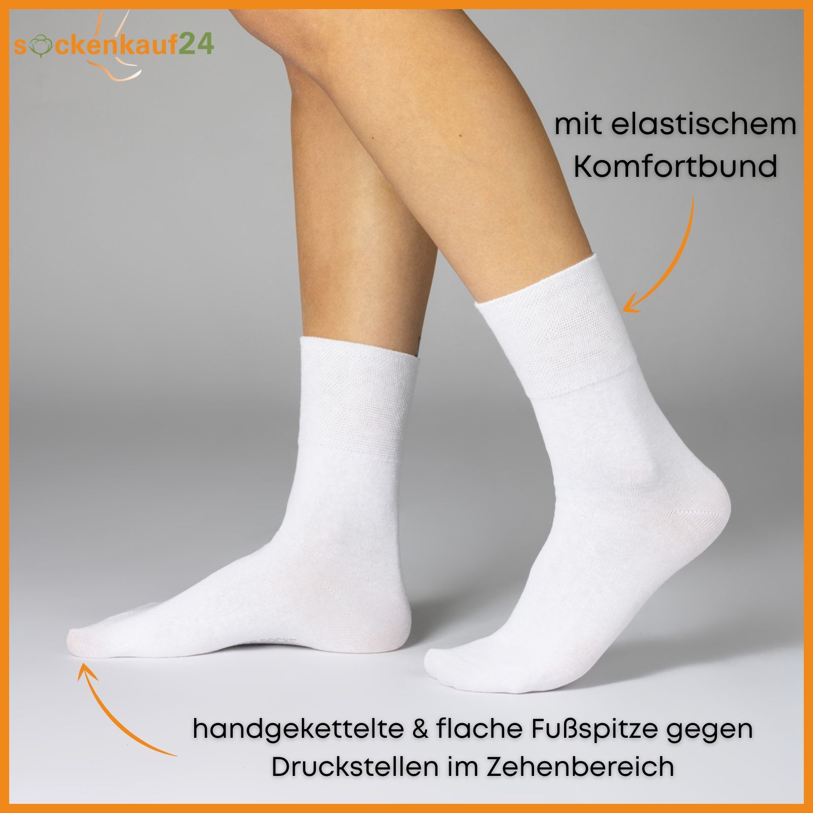 Diabetiker Socken ohne Gummi & ohne Naht aus 97% Baumwolle für Damen und Herren