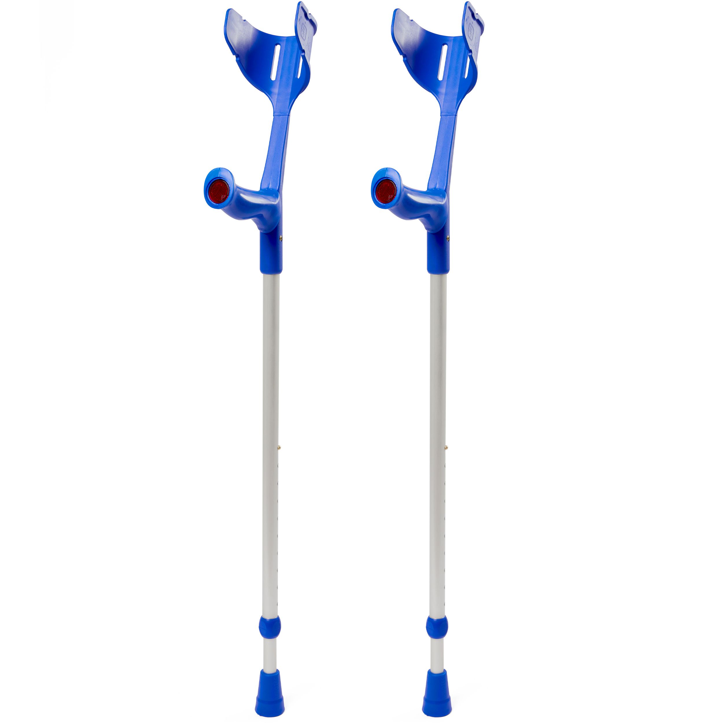 1 Paar Blau MAGIC SOFT 130 Kg Unterarmgehstütze von REBOTEC mit Ergo Softgriff