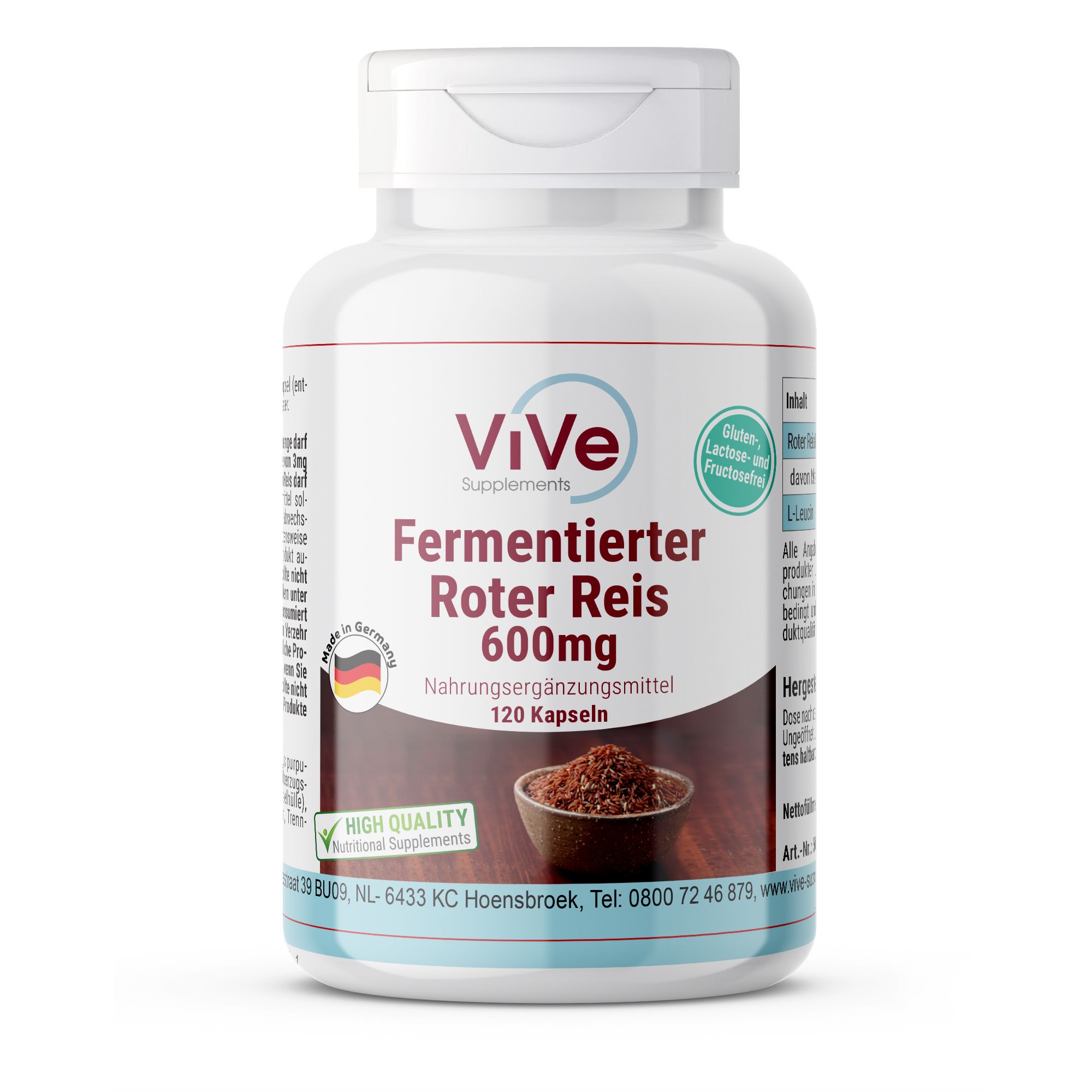 Vive Supplements | Fermentierter Roter Reis 600mg 120 St