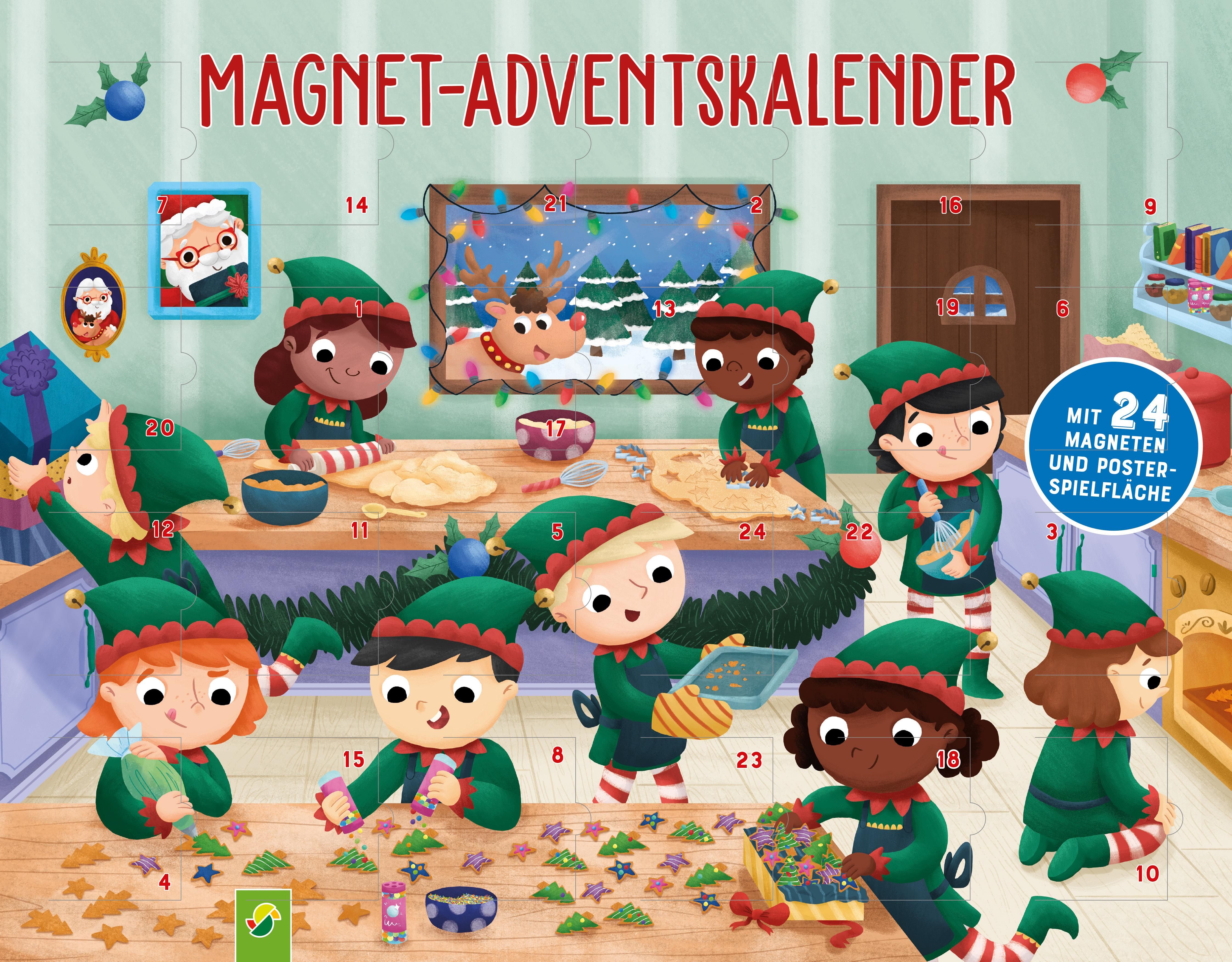 Magnet-Adventskalender - Wichtel (24 Magnete) Mit den Wichteln durch den Advent. 24 Magnete und m...