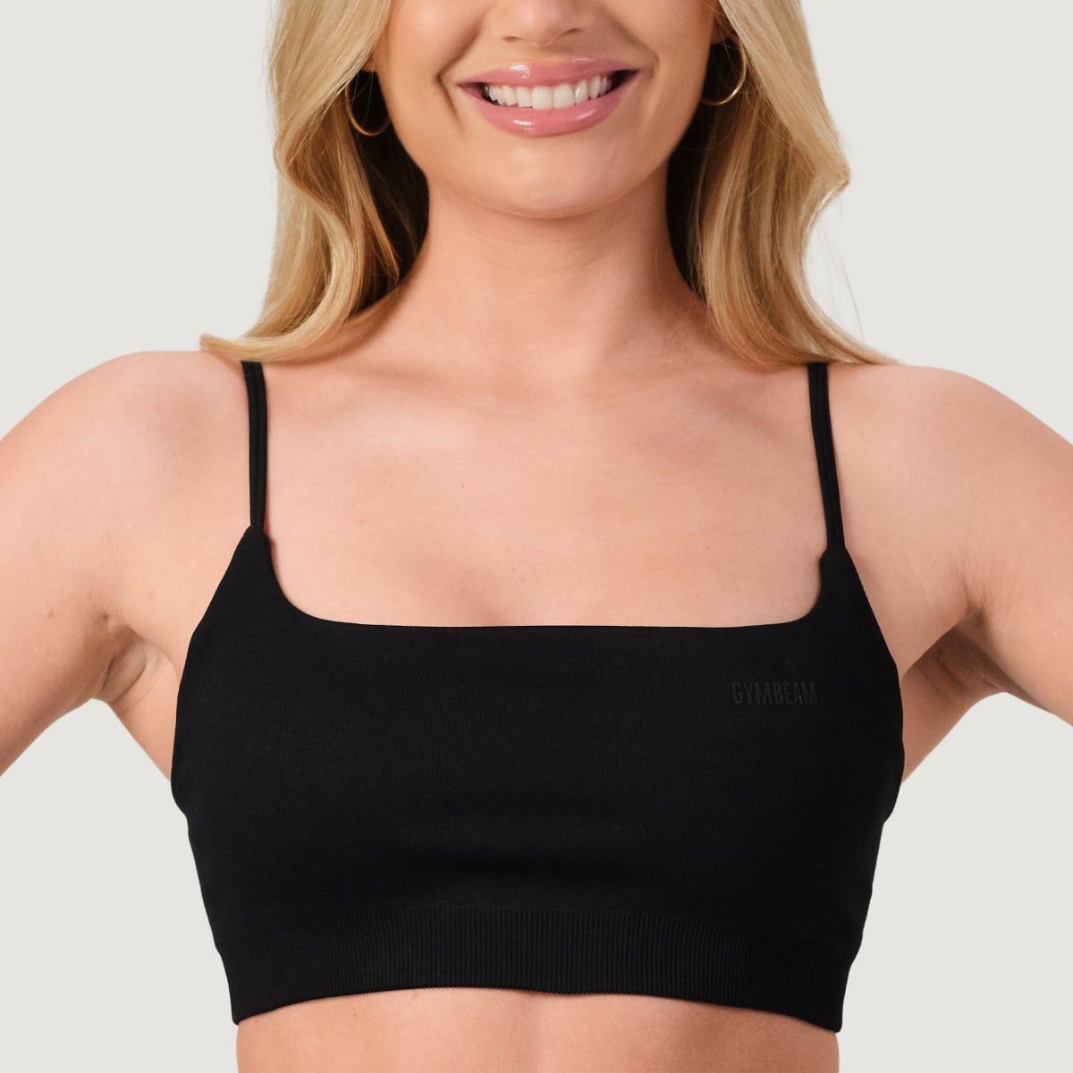 GymBeam Sport-BH Frauen nahtlos mit verstellbaren Trägern NEO Black
