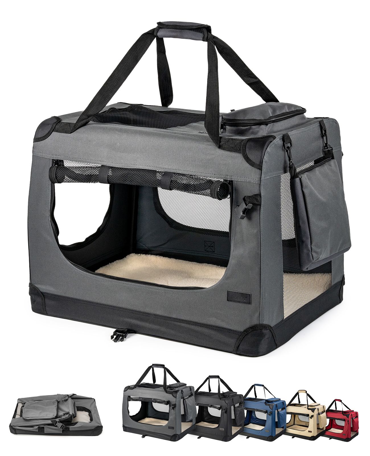 lionto faltbare Transportbox für Hunde und Katzen