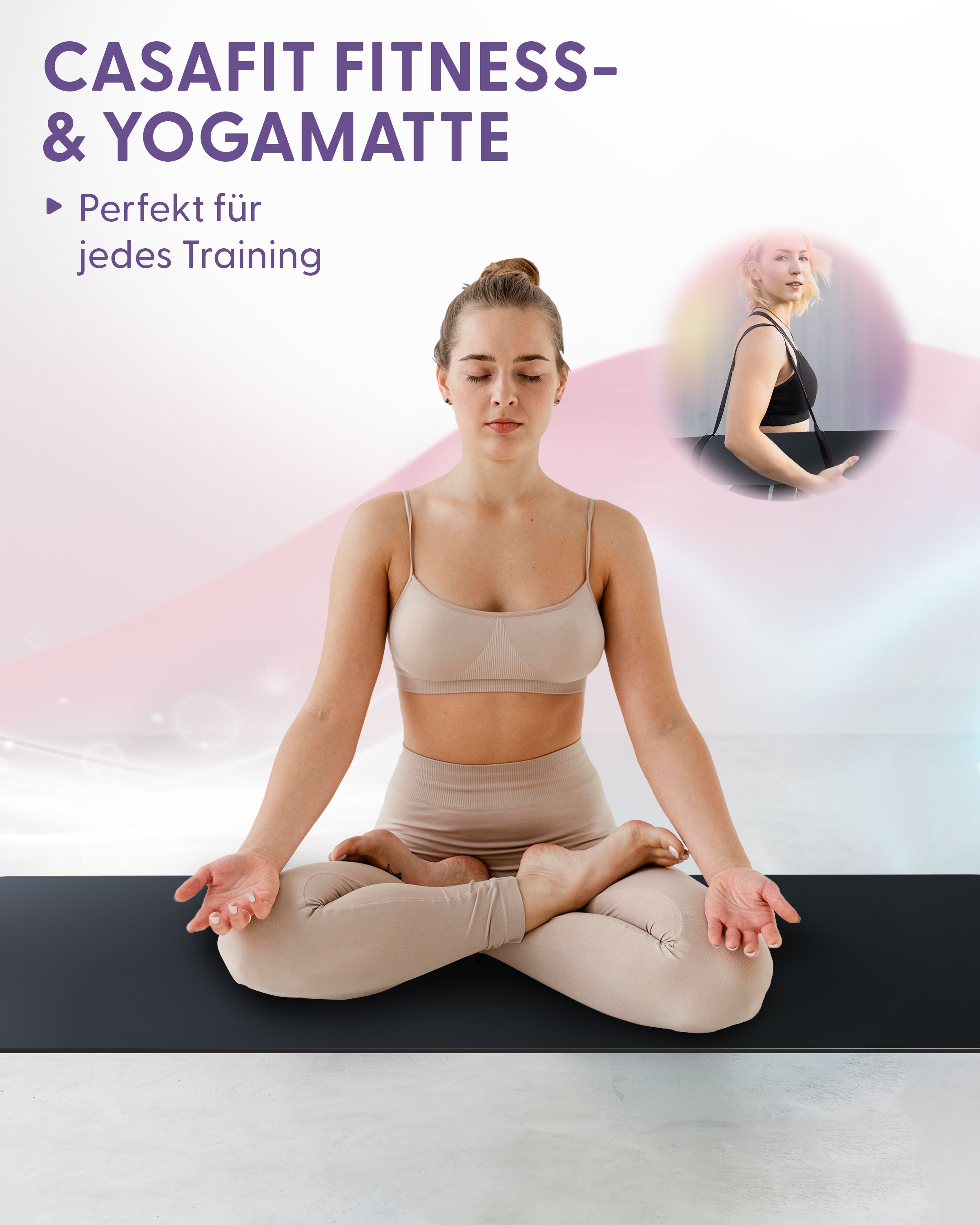 Fitness- & Yogamatte - deep black