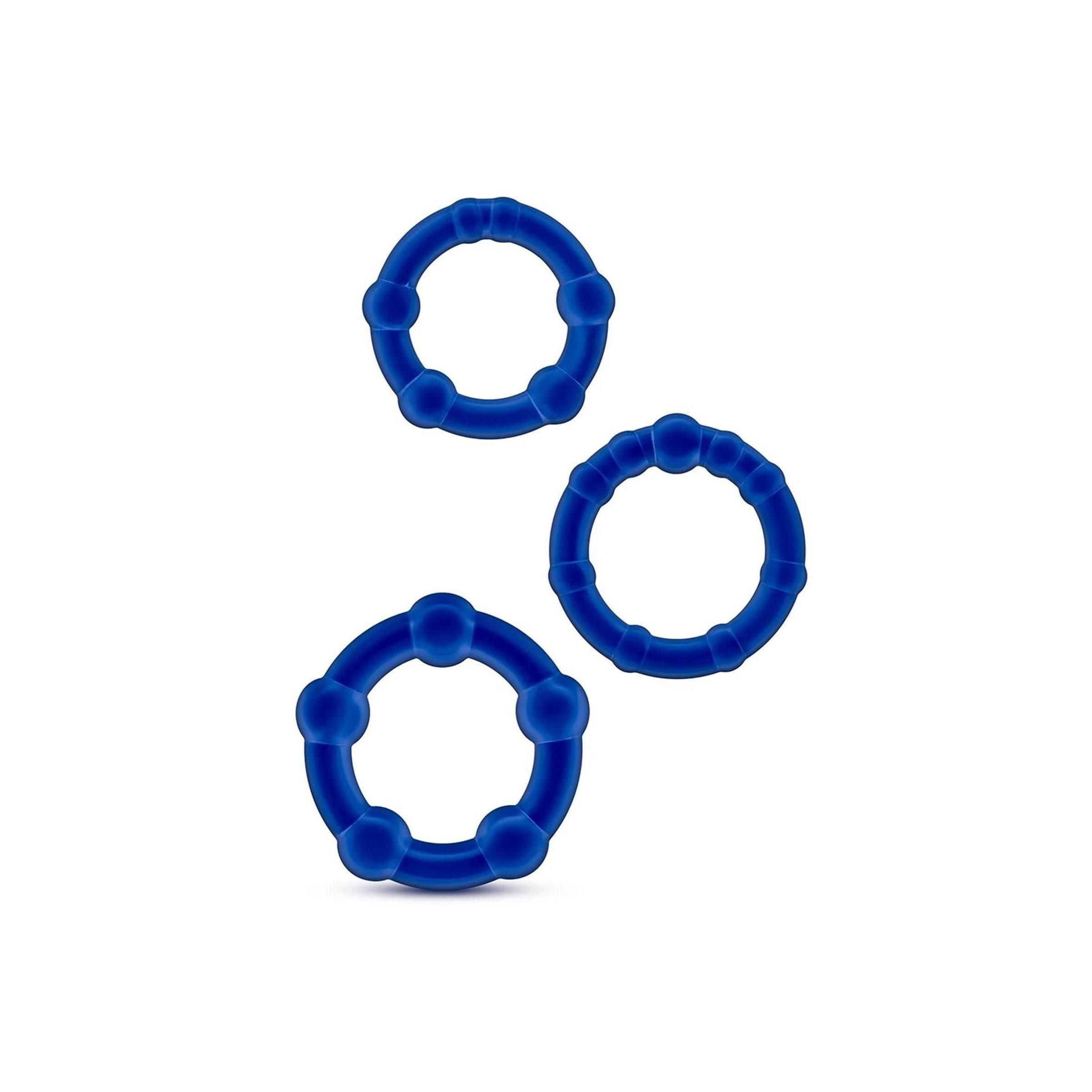 Blush - STAY HARD BEADED COCKRINGS BLUE