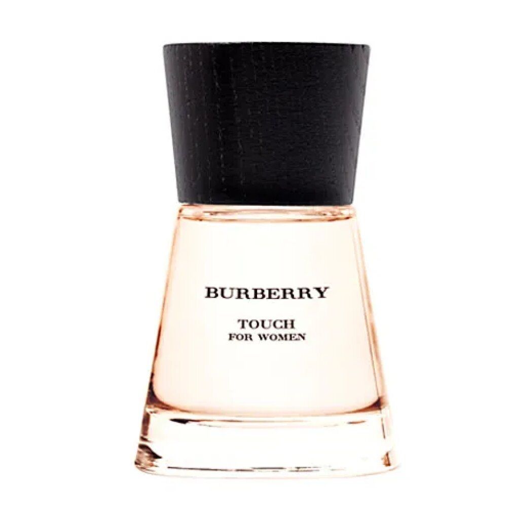 Burberry Touch for Women Eau de Parfum Spray. Glasflakon mit schwarzem Deckel. Produktname und Logo auf dem Flakon.