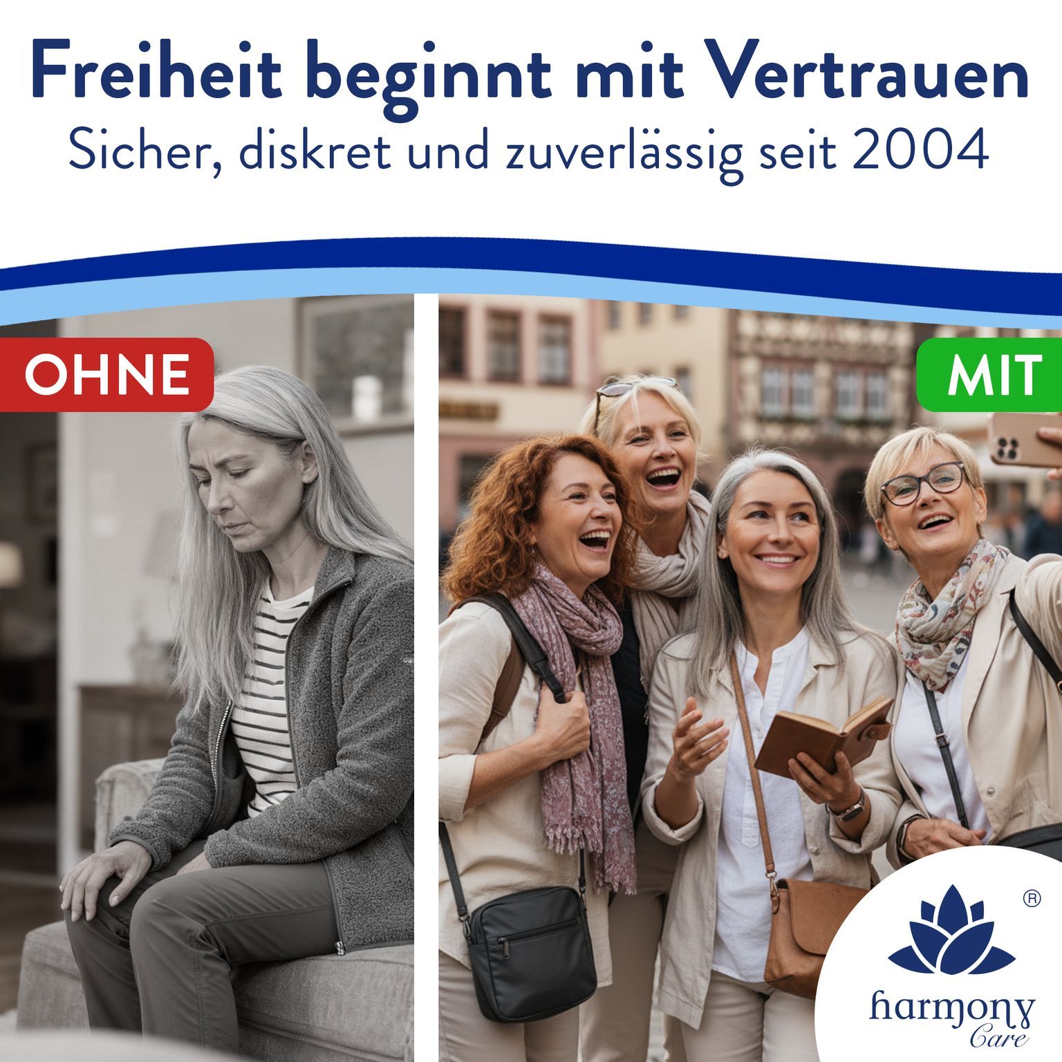 Harmony Care® Lady - saugstarke Inkontinenzeinlagen für Damen – Auslaufschutz & Geruchskontrolle