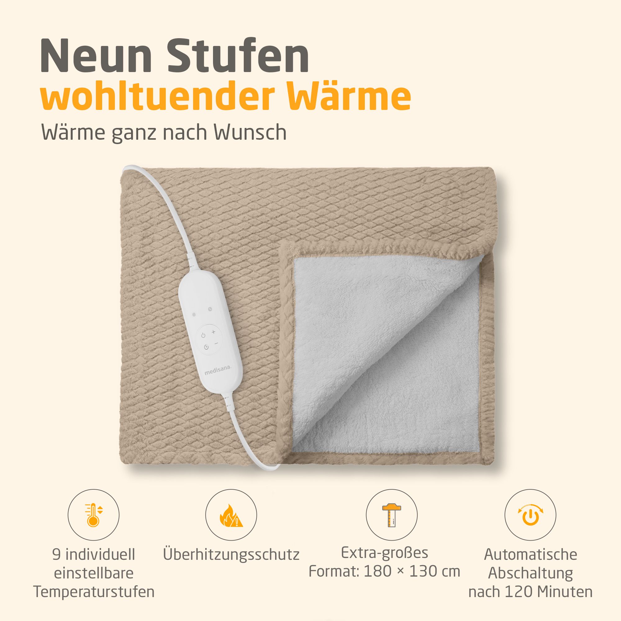 medisana HB 419 - Heizdecke - cloud creme