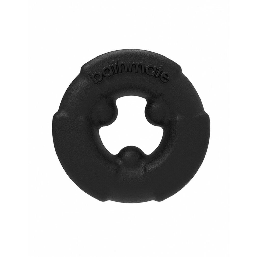 Schwarzer Ring mit drei Aussparungen und der Aufschrift "bathmate".