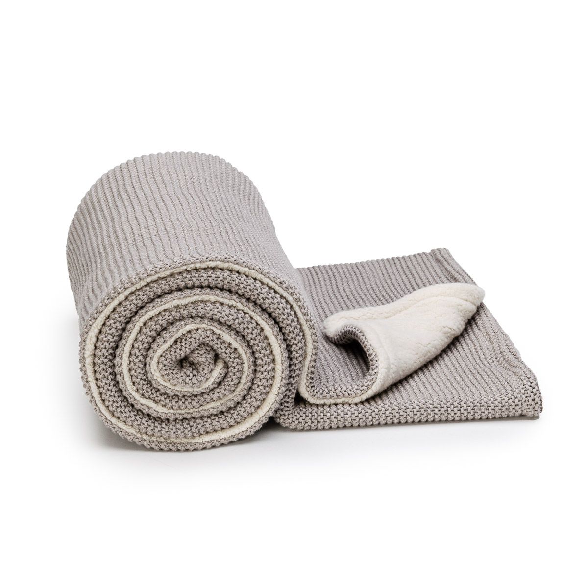 T-Tomi Gestrickte Decke Warm Grey waves 1 St