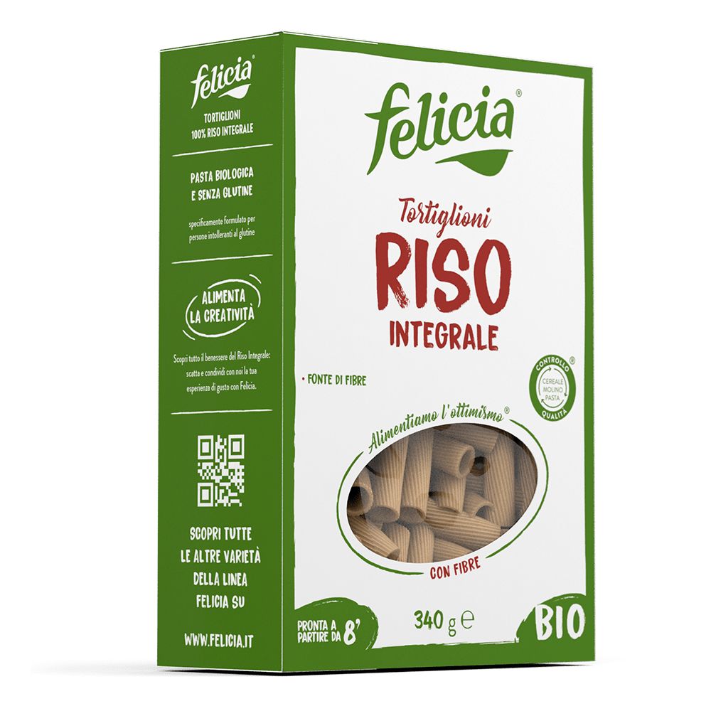Tortiglioni Senza Glutine di Riso Integrale - Pasta Felicia
