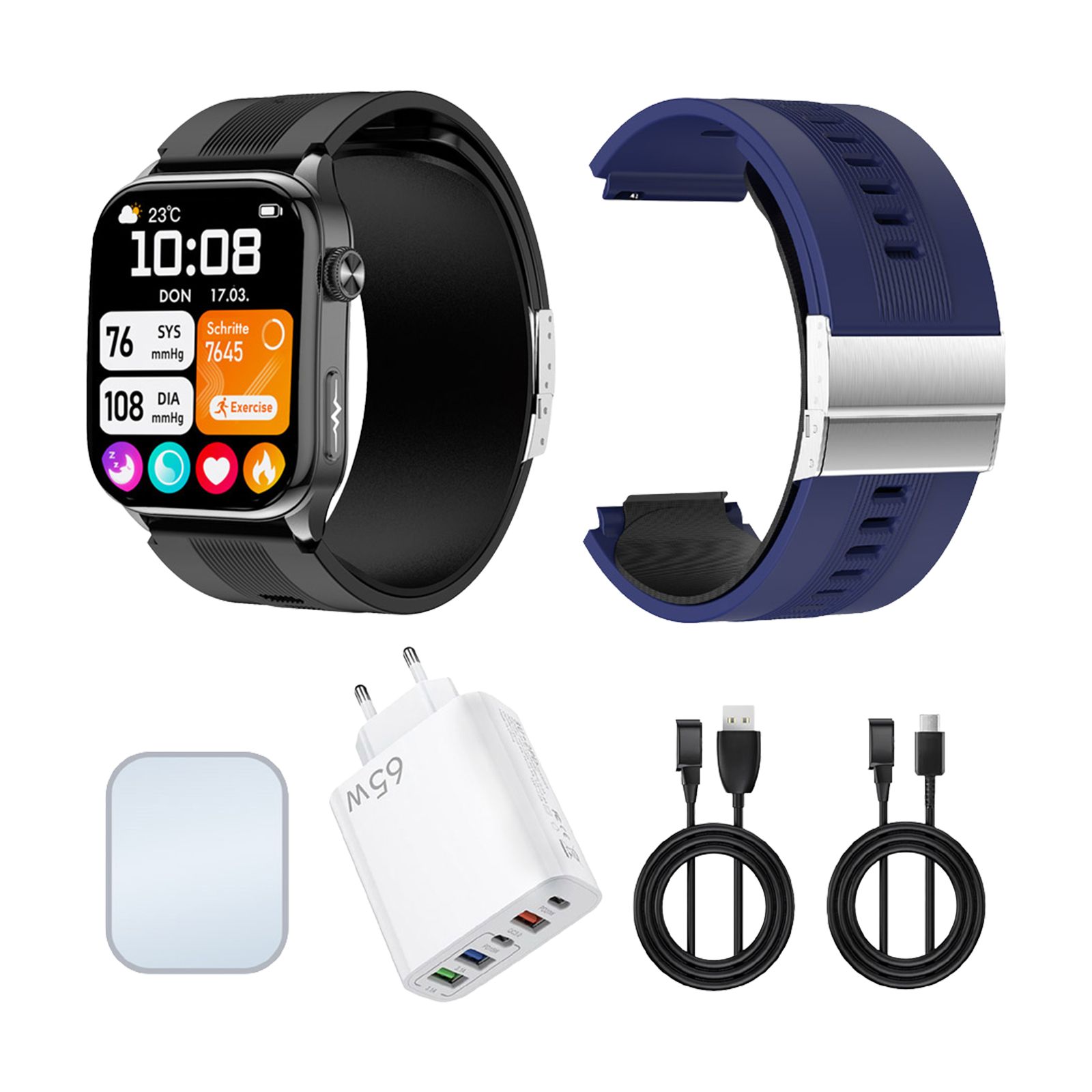 Knauermann PRO 4 Air Senioren-Smartwatch mit Sturzerkennung & SOS 1 St
