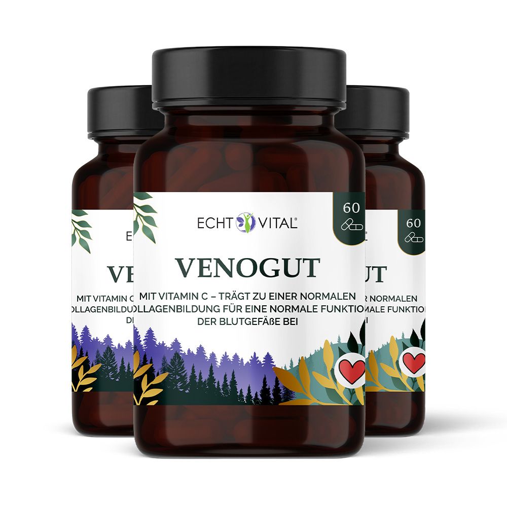 Echt Vital Venogut Kapseln mit Vitamin C und Pflanzenextrakten 3x60 St