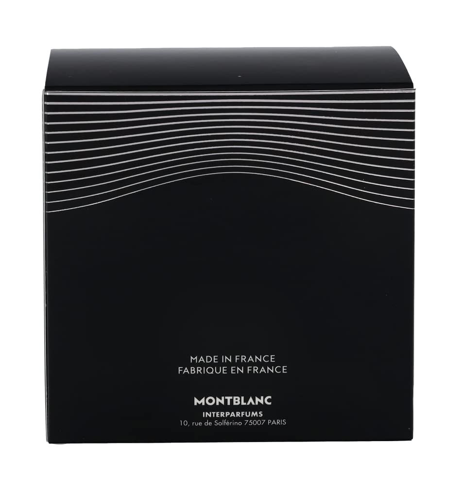 Montblanc Legend Eau de Toilette Flakon und Verpackung. Flakon mit silbernem Verschluss.