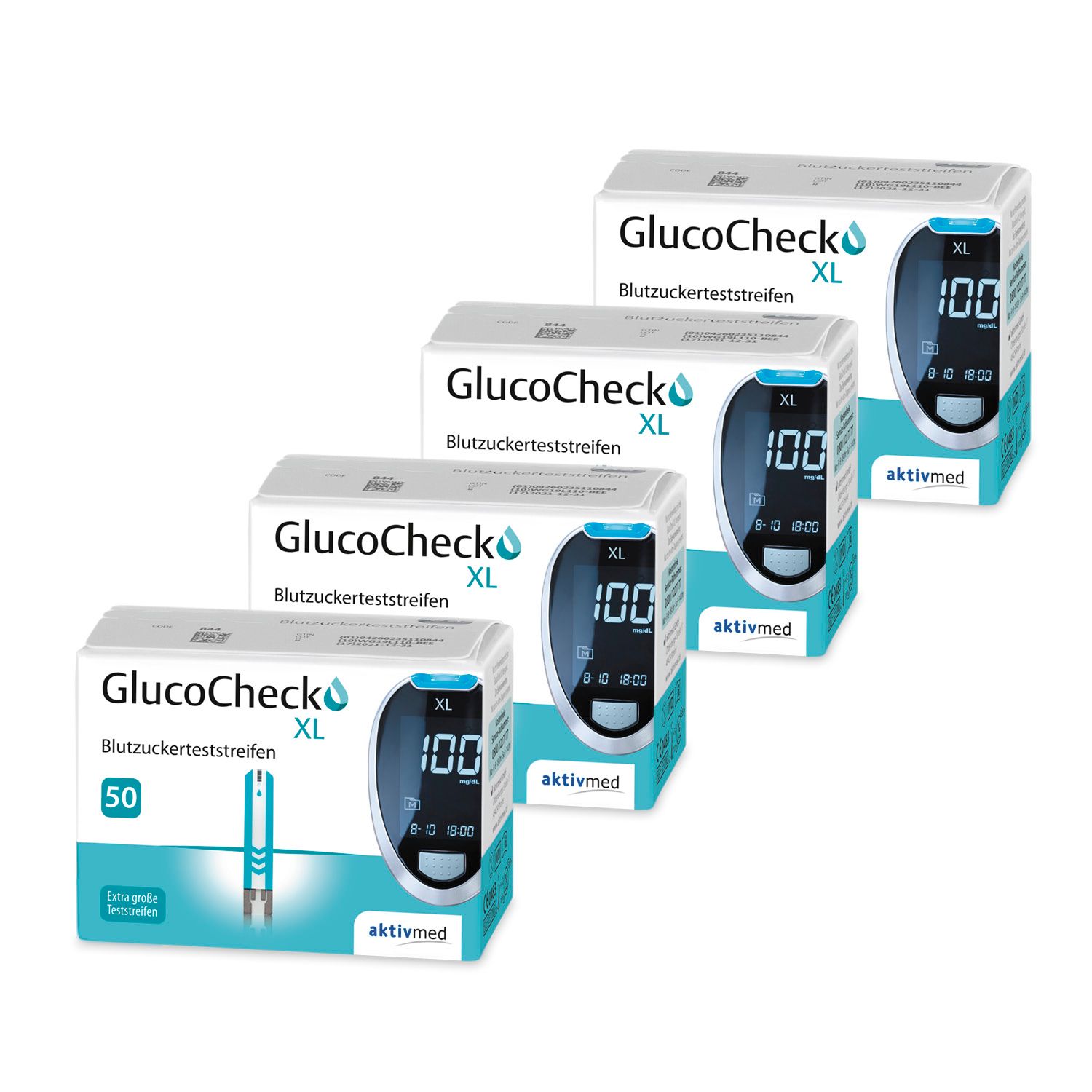 GlucoCheck XL Teststreifen [200 Stück] zur Blutzuckerkontrolle bei Diabetes