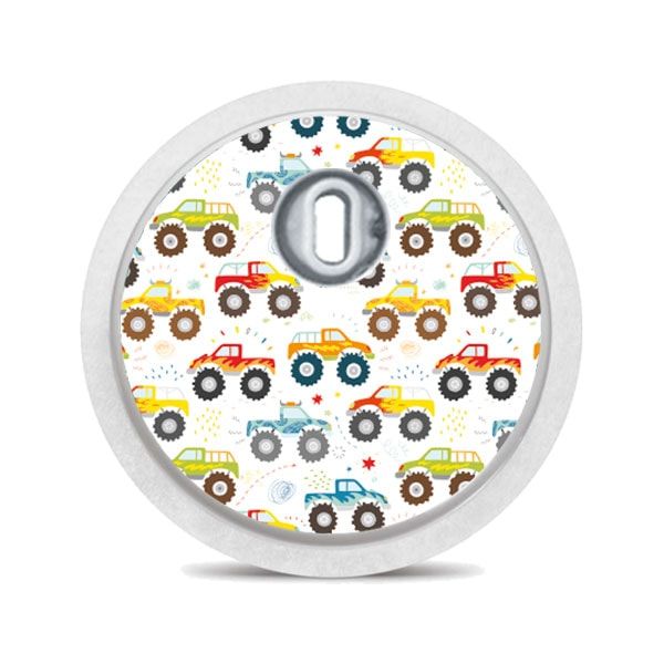 Runder Aufkleber mit Astronauten-Design auf weißem Hintergrund. Mit Loch in der Mitte.