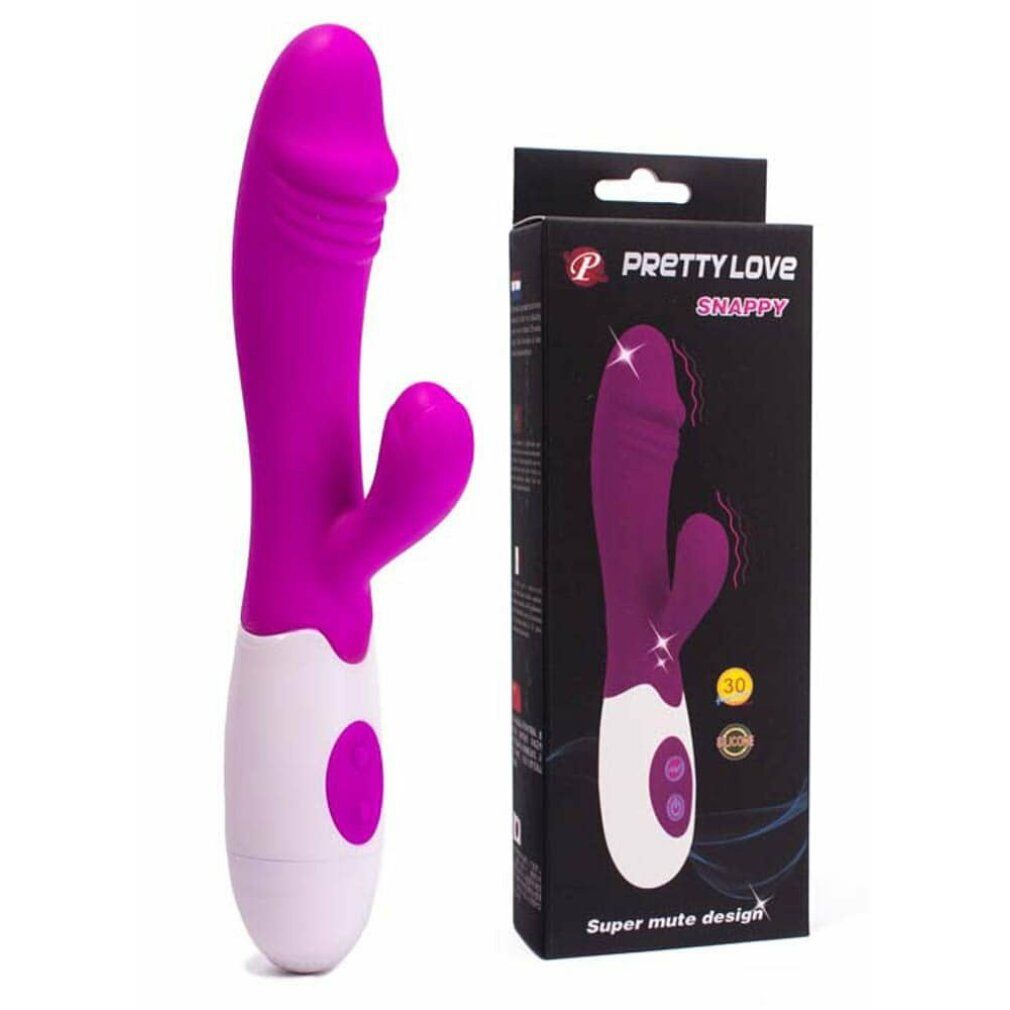 Vibrator mit Verpackung. Verpackung mit Produktbild, Markenname und Produktbezeichnung.