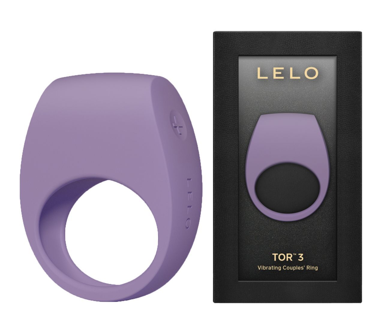 Violettes Vibrationsring-Paar, aus Silikon, mit ovaler Form und einem Loch.