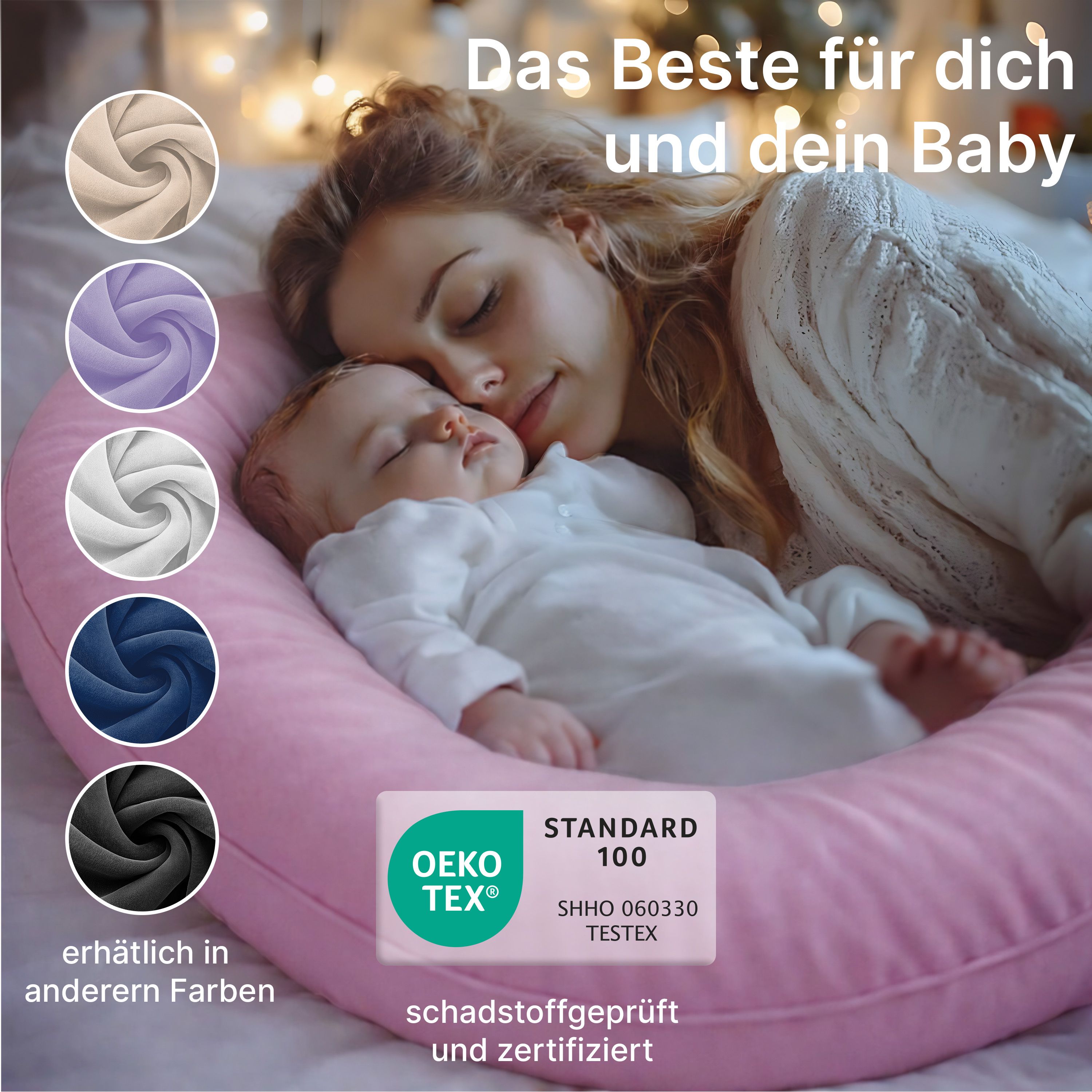 Multifunktions-Körperkissen mit Schlafmaske, Rosa