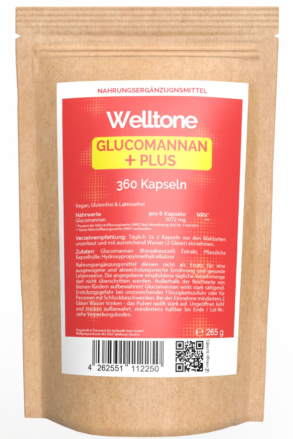 Welltone Glucomannan Plus 360 St Kapseln