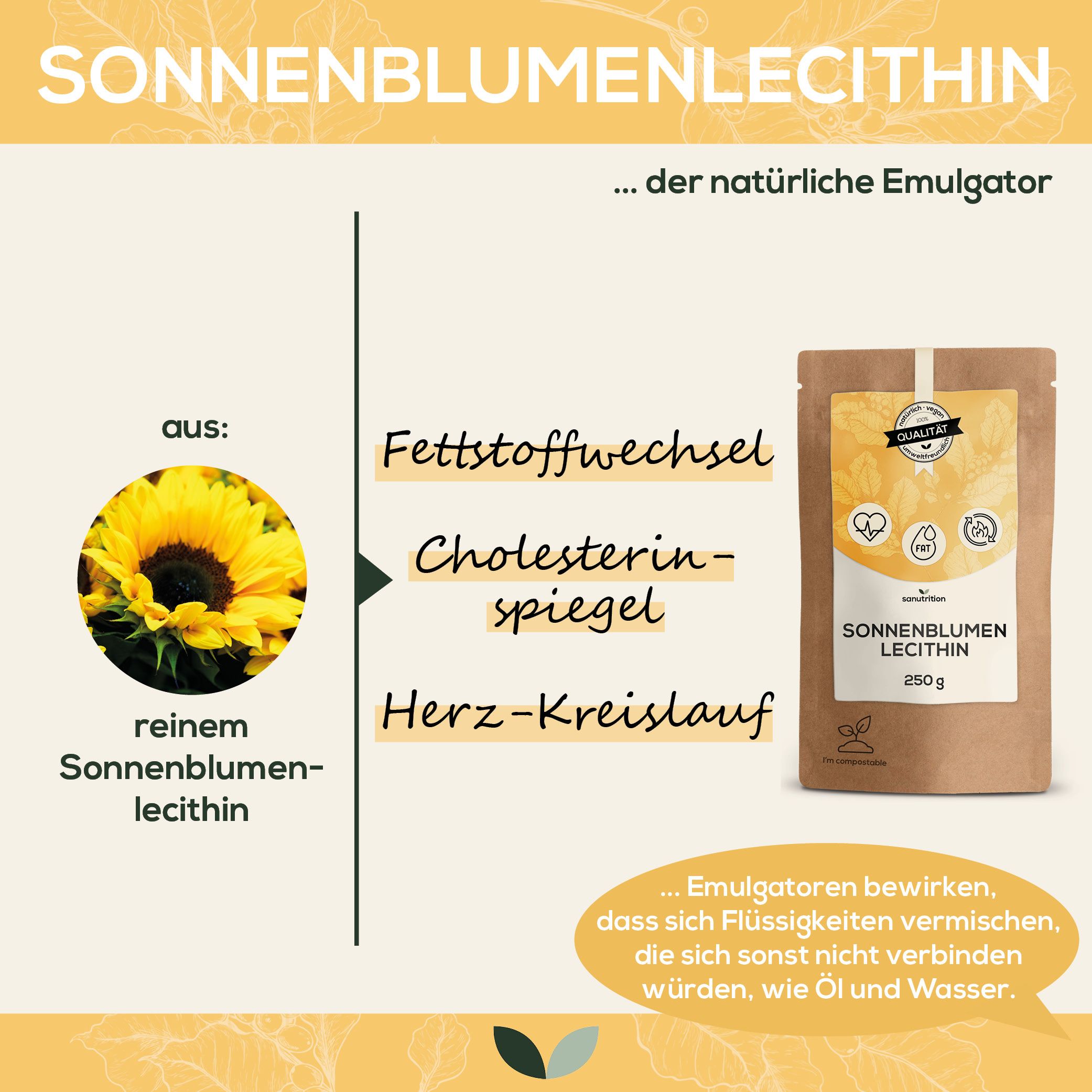 Sanutrition® - Sonnenblumenlecithin 250 g Pulver