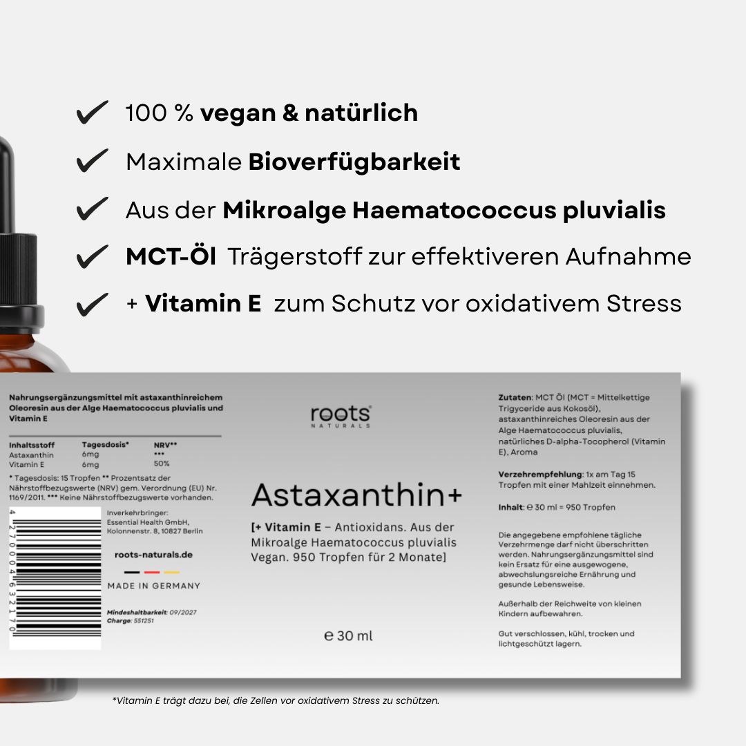 roots Naturals® Astaxanthin+ Antioxidans