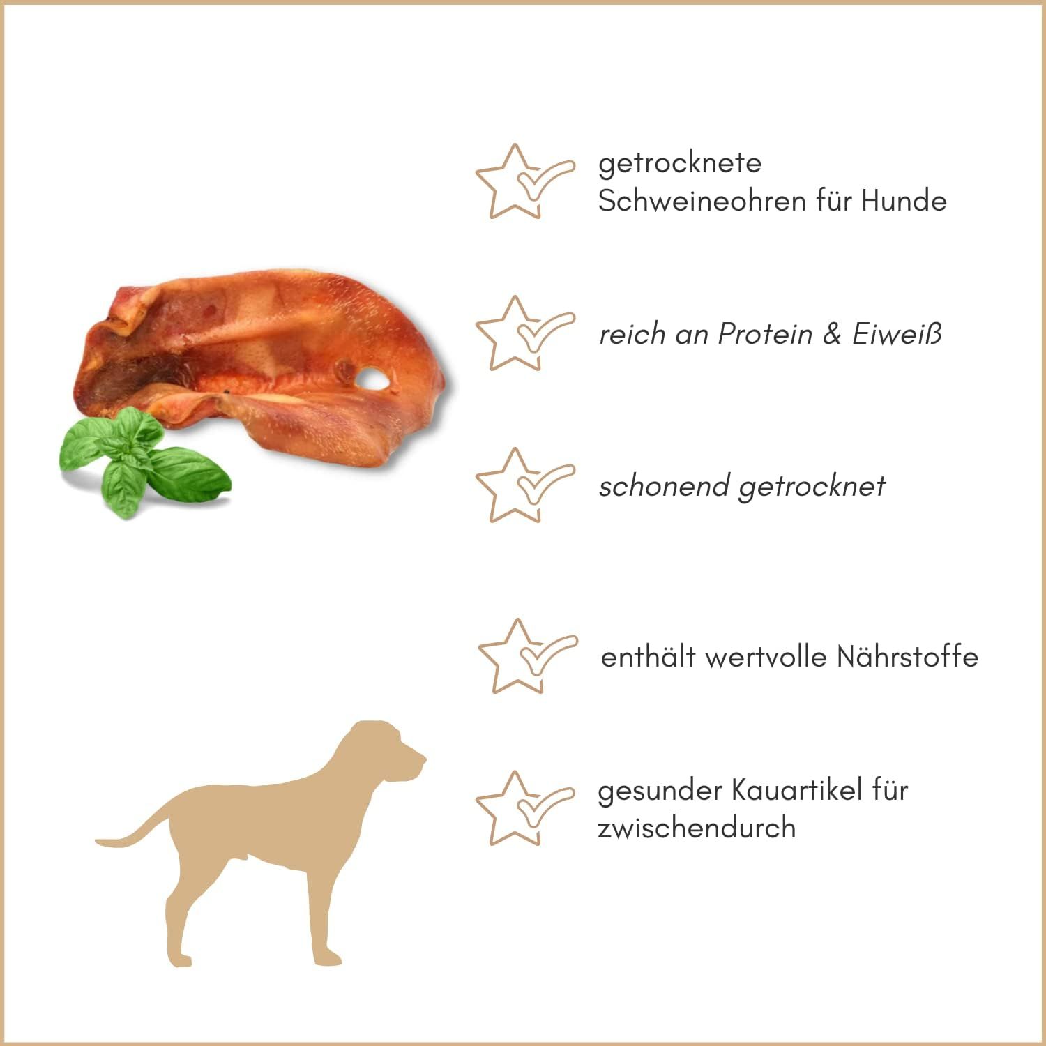 Supravit getrocknete Schweineohren für Hunde |Aus Deutscher Herstellung