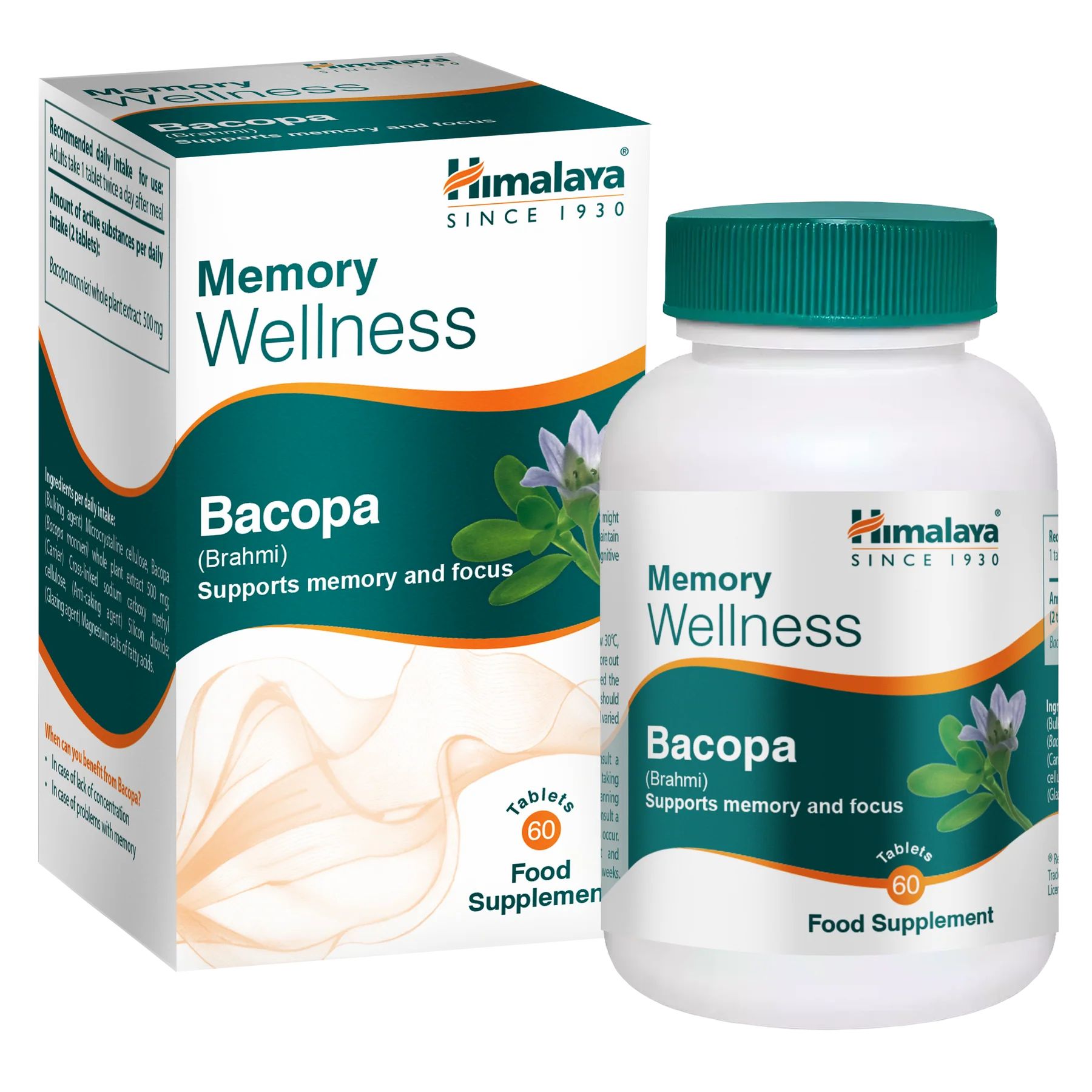 Himalaya Memory Wellness Focus Bacopa (Brahmi) - 60 Tabletten