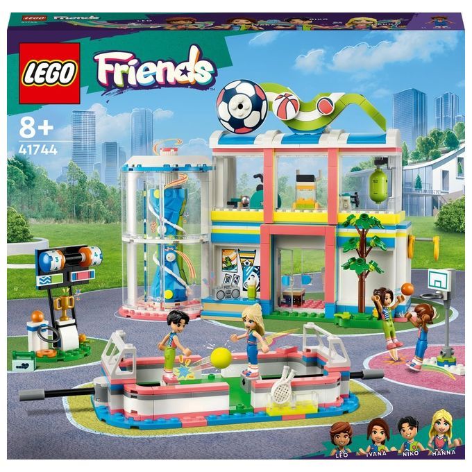 LEGO Friends 41744 Centro Sportivo, Gioco del Calcio, Basket, Tennis, Parete da Arrampicata e 4 Min