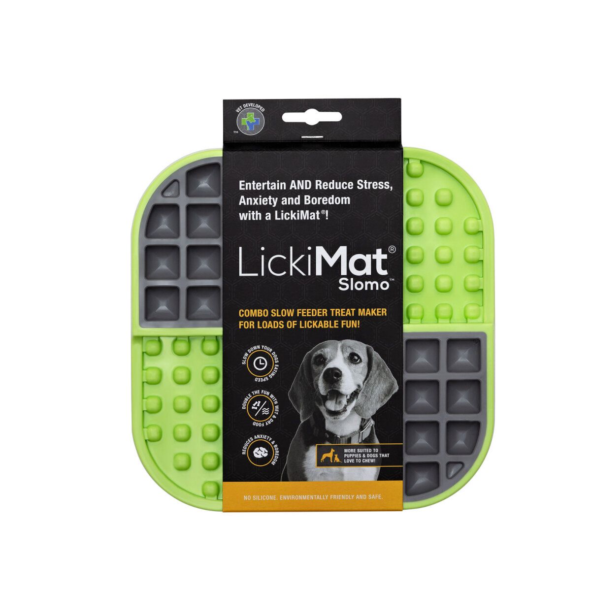 LickiMat Slomo - TRP Schleckmatte für Hunde - grün - 20 cm