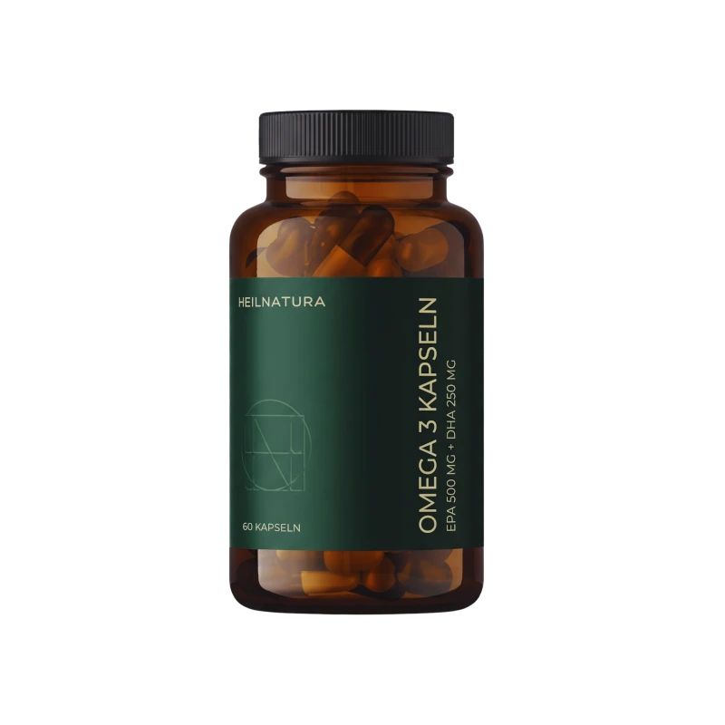 Heilnatura Omega 3 Fischöl Kapseln EPA 500 mg + DHA 250 60 Pk