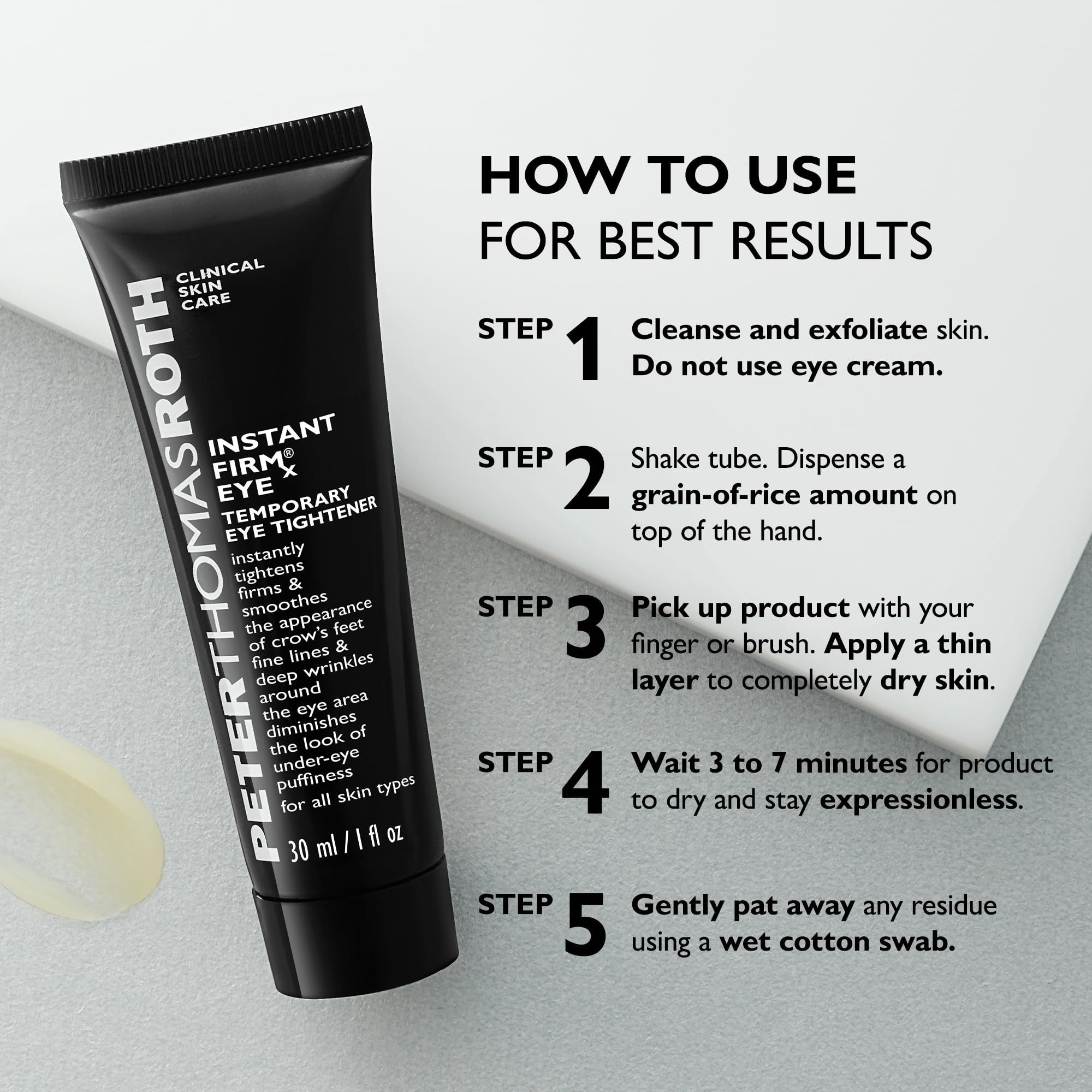 Vergleichsbild: Vorher und nachher Anwendung von Peter Thomas Roth Instant Firmx Eye.