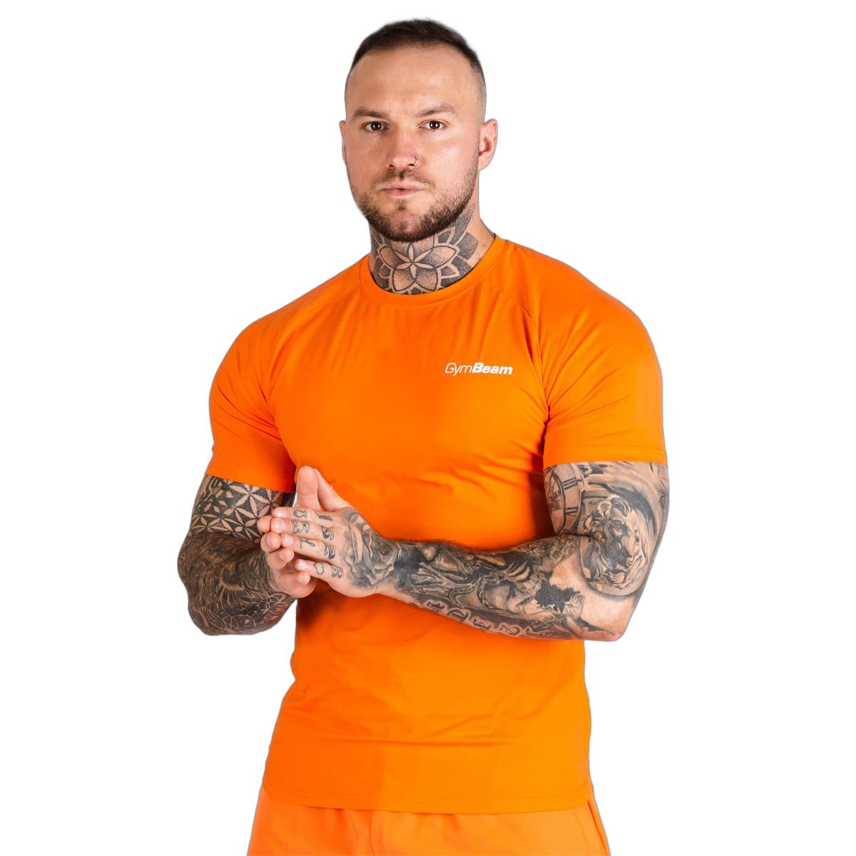 GymBeam T-Shirt Herren Slim Fit Kurzarm TRN Orange 1 St