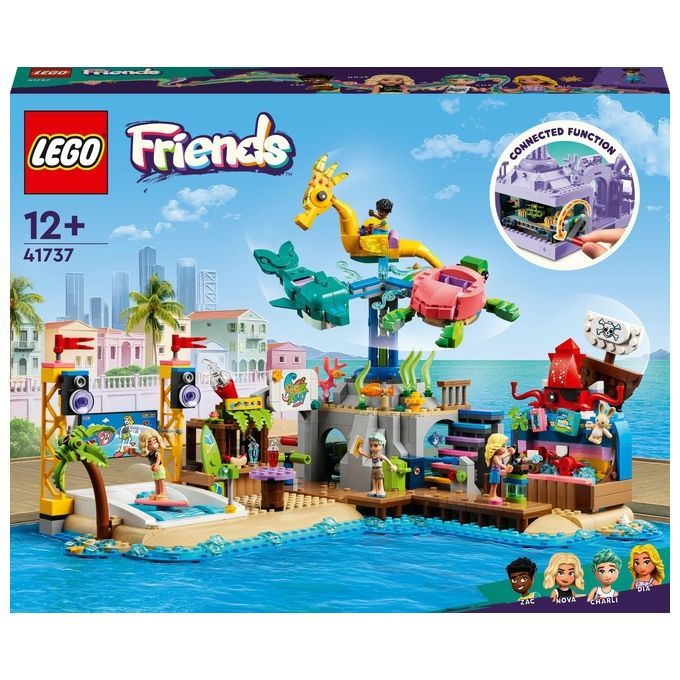 LEGO Friends 41737 Parco dei Divertimenti Marino, Luna Park con Elementi Technic, Giostra con Anima