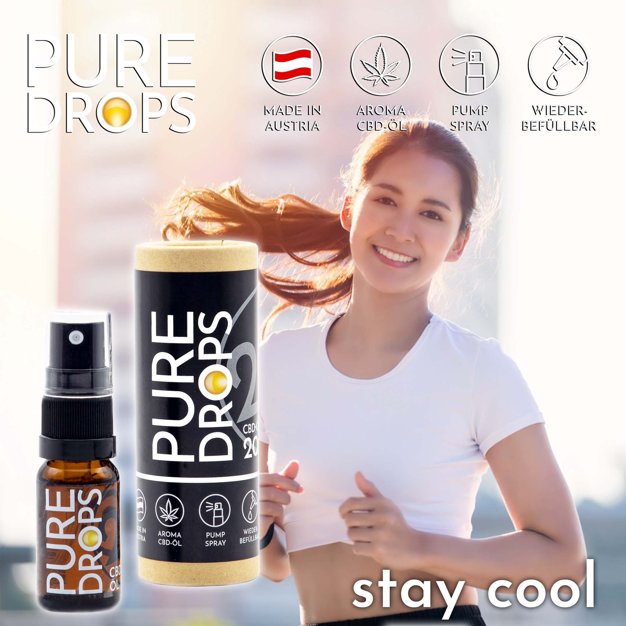 Pure Drops 20% CBD ÖL Bundle 2+1 Gratis (5.520mg) Vollspektrum aus Österreich Naturextrakt 1 ml Mundspray