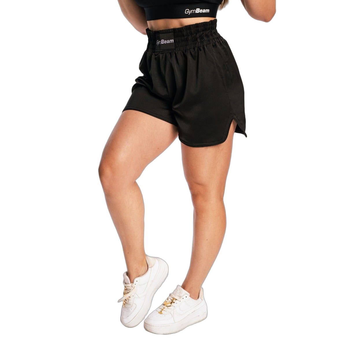 GymBeam Boxing Shorts Damen regular mit Kordelzug und Taschen in Schwarz