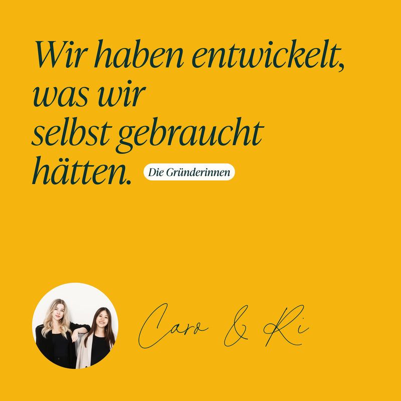 Die Gründerinnen von Cari Nutrition, Caro & Ri, präsentieren das Produkt, das sie selbst verwenden würden.