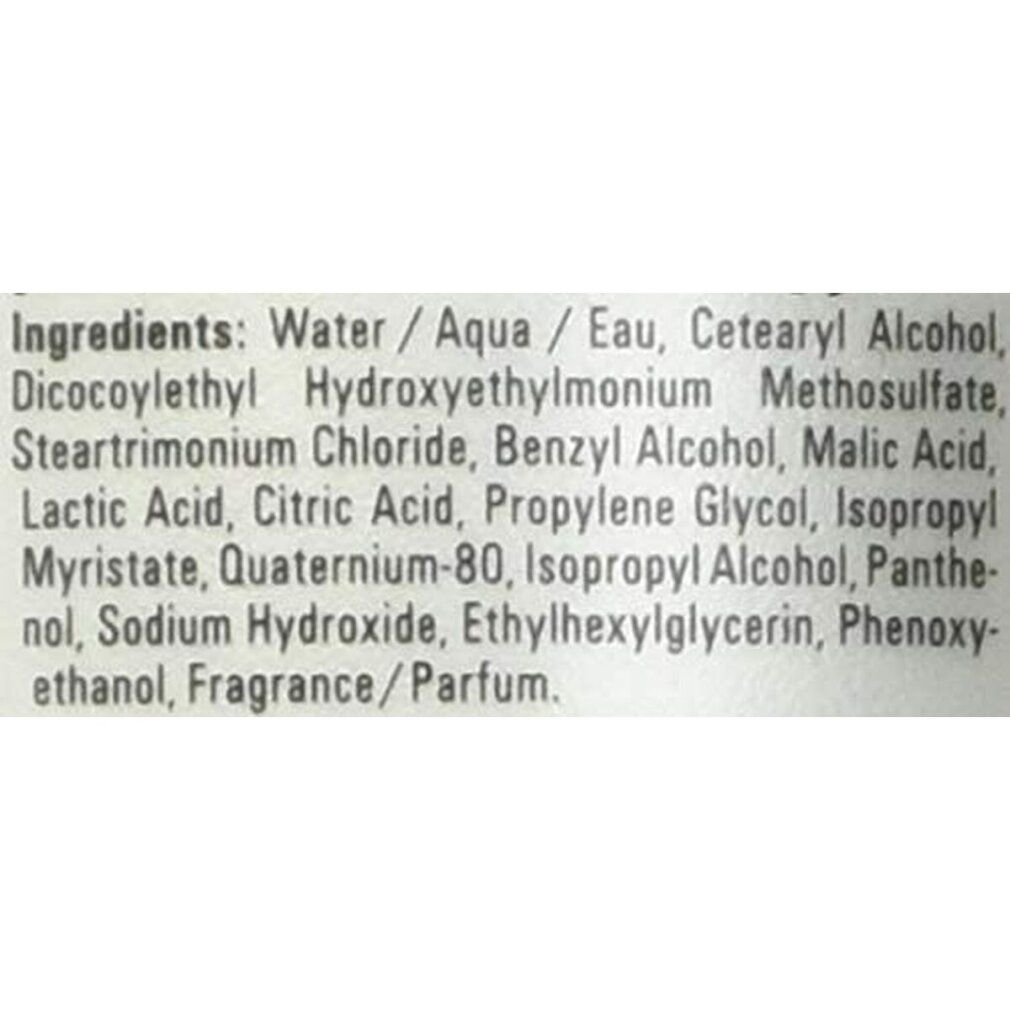 Text auf weißem Hintergrund. Zutatenliste: Wasser, Cetearyl Alcohol, etc.