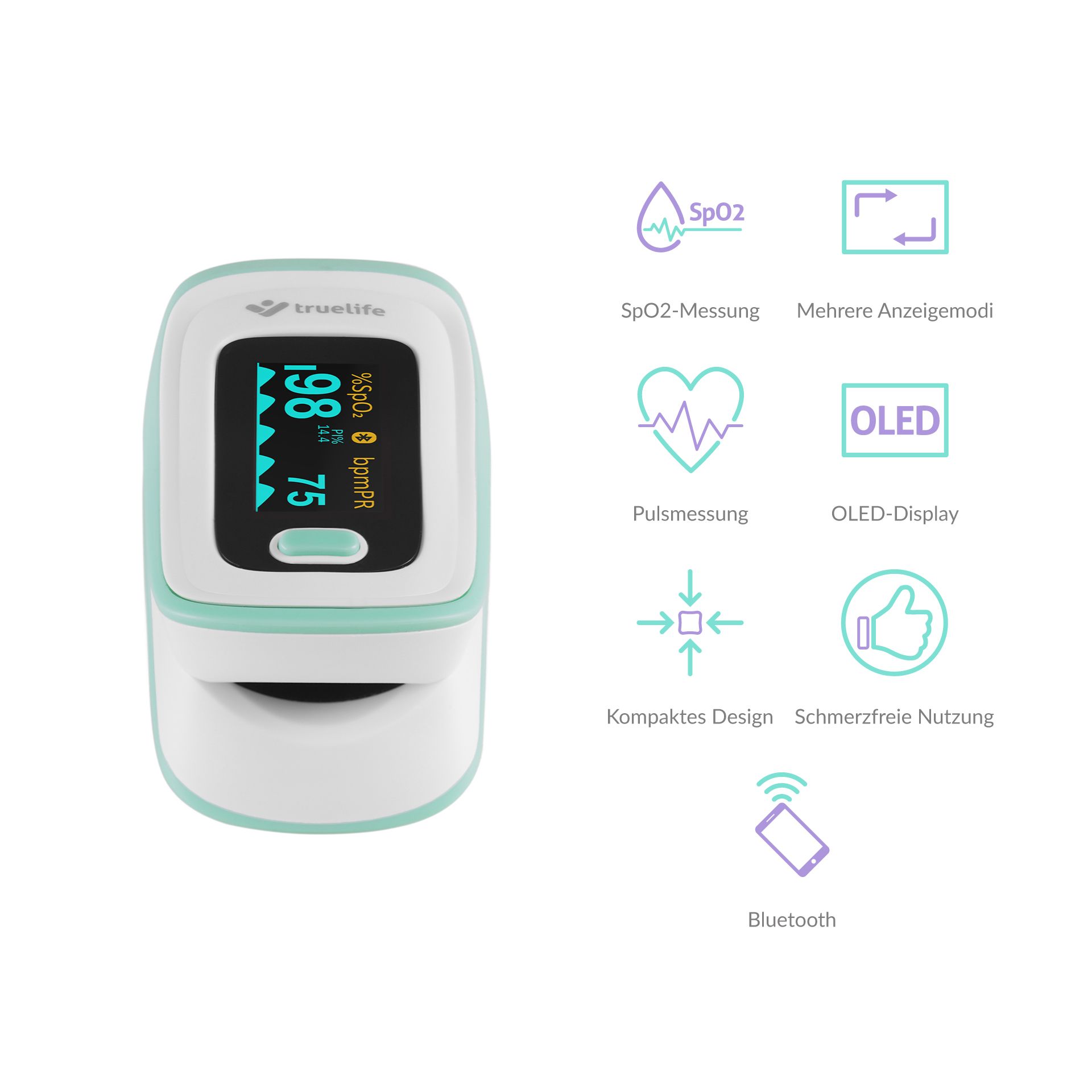 TrueLife Oximeter X5 BT – Pulsoximeter mit Bluetooth