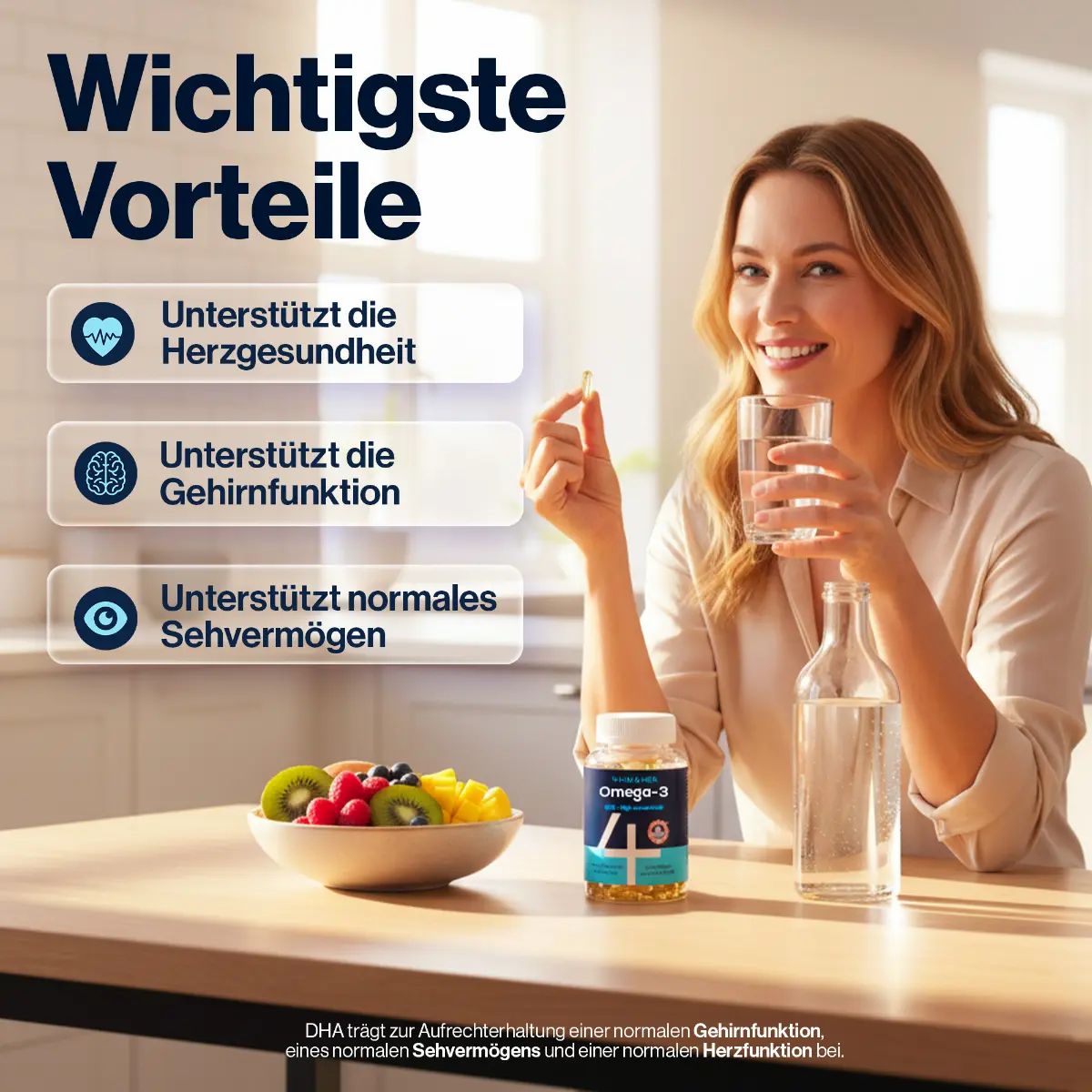 4 HIM & HER Omega 3 Hochdosiert – 80% Konzentrat – 1334 mg