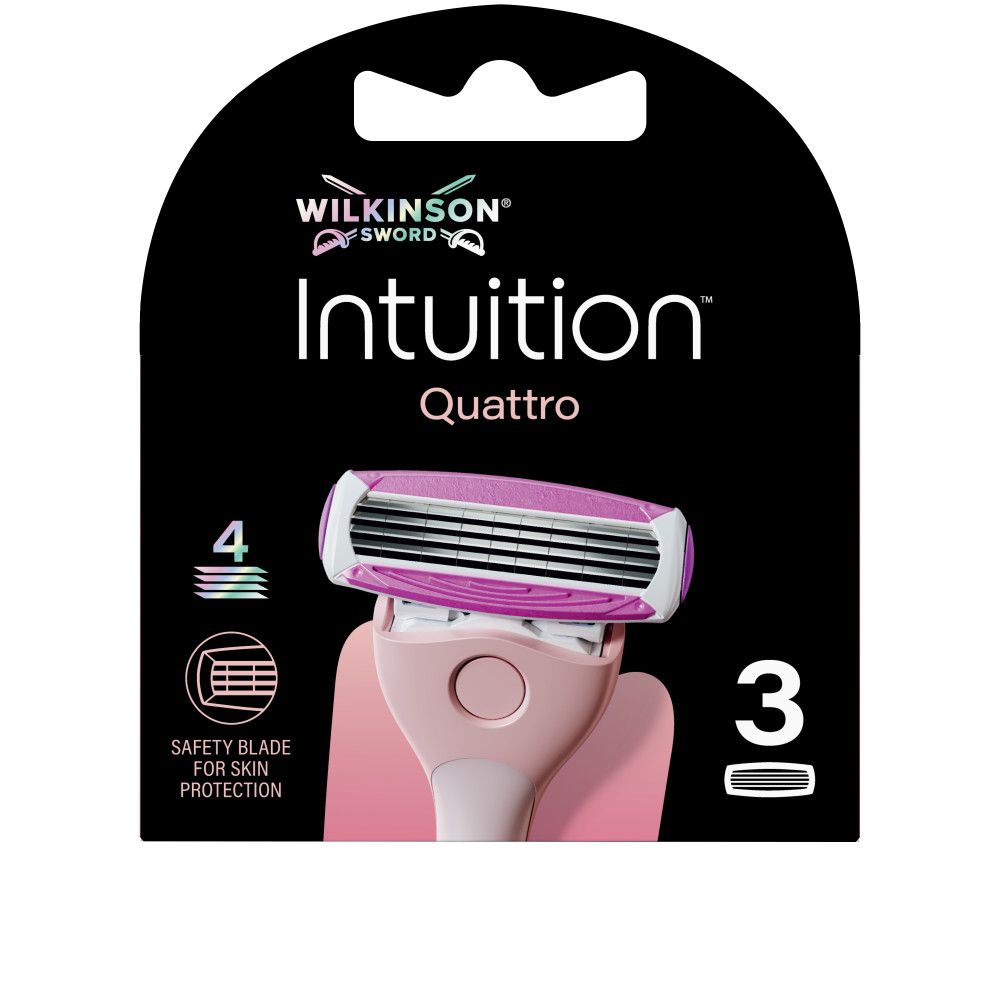 Rückseite einer Packung Wilkinson Sword Intuition Quattro.