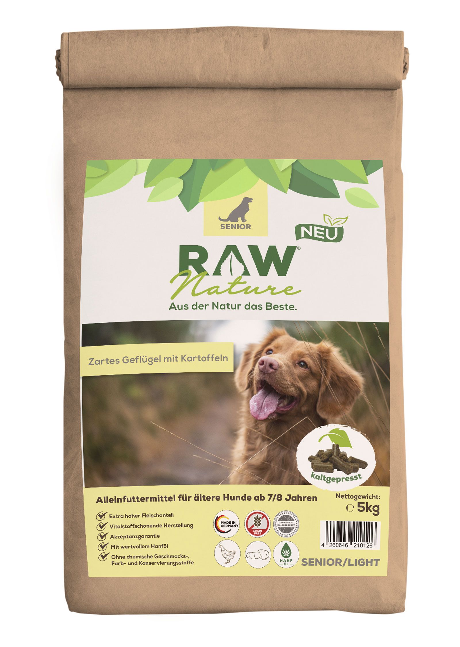 RAW Nature kaltgepresstes Trockenfutter SENIOR