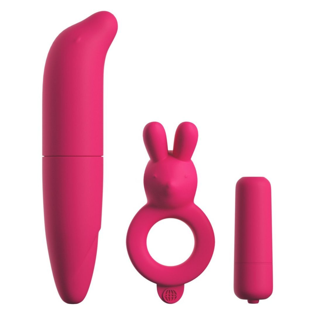 Toy-Set 'Couples Vibrating Starter Kit“, 3-teilig | mit G-Punkt Vibrator und Penisring | Classix