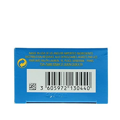 Rückseite einer blauen Schachtel. Text: MADE IN USA, Importeur-Informationen, Barcode.