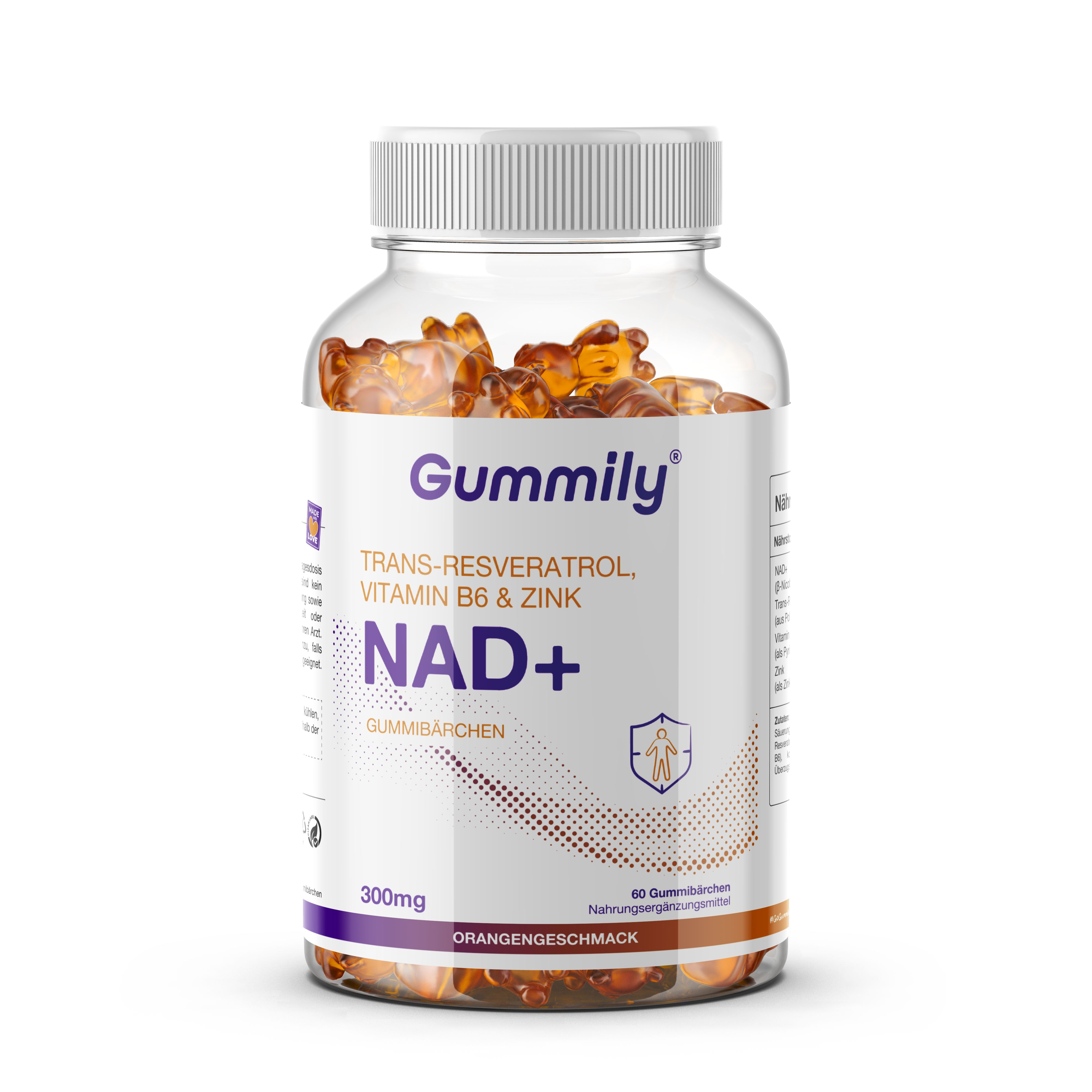 Gummily® Nad+ Trans-Resveratrol, Vitamin B6 & Zink - Zuckerfrei Gummibärchen 180 g
