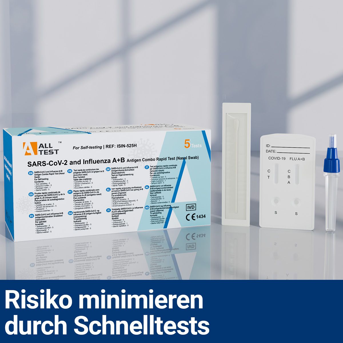 HIXO Covid-19 Corona & Influenza A+B Test 3in1
