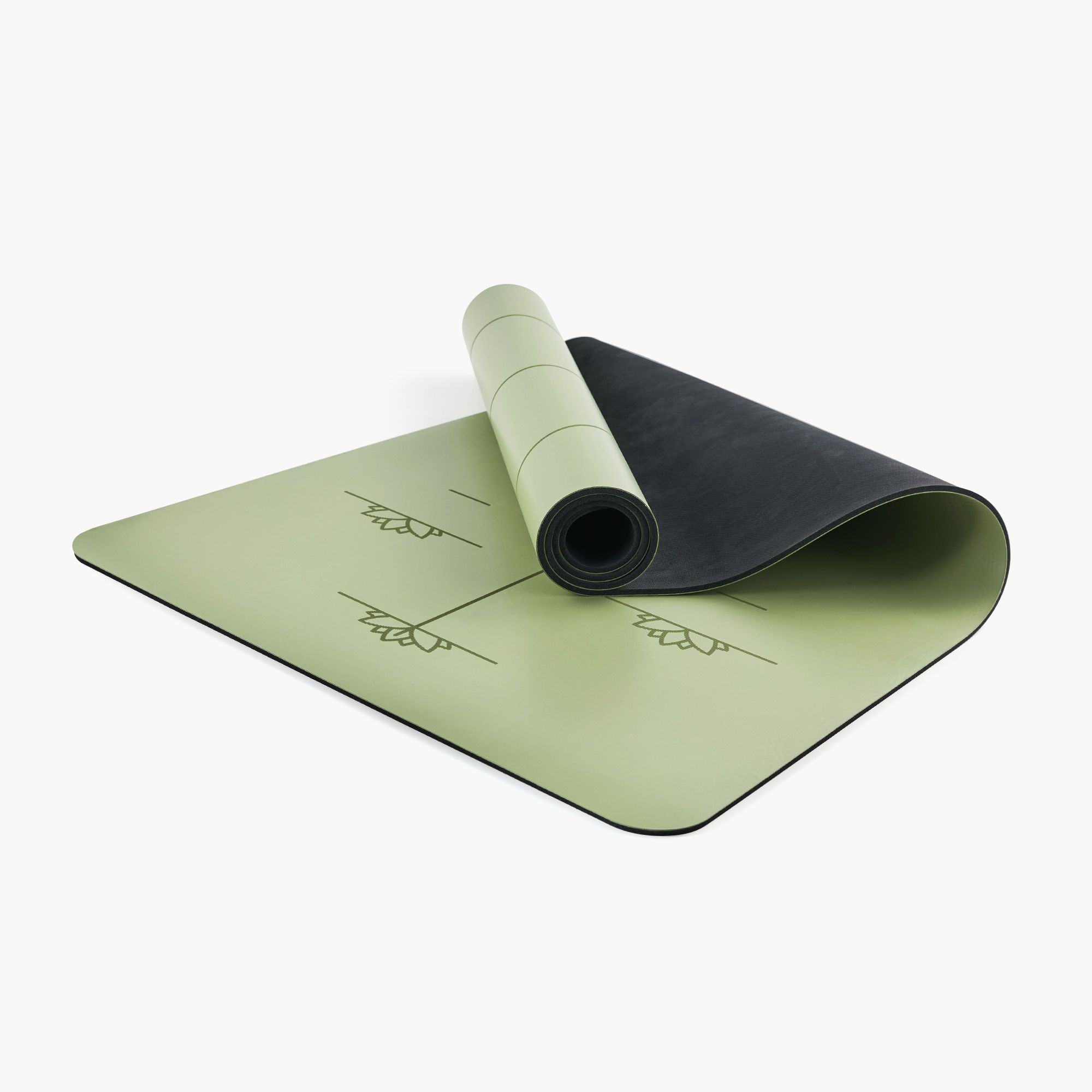 Myga Yoga Ausrichtungs-Matte - Moosgrün