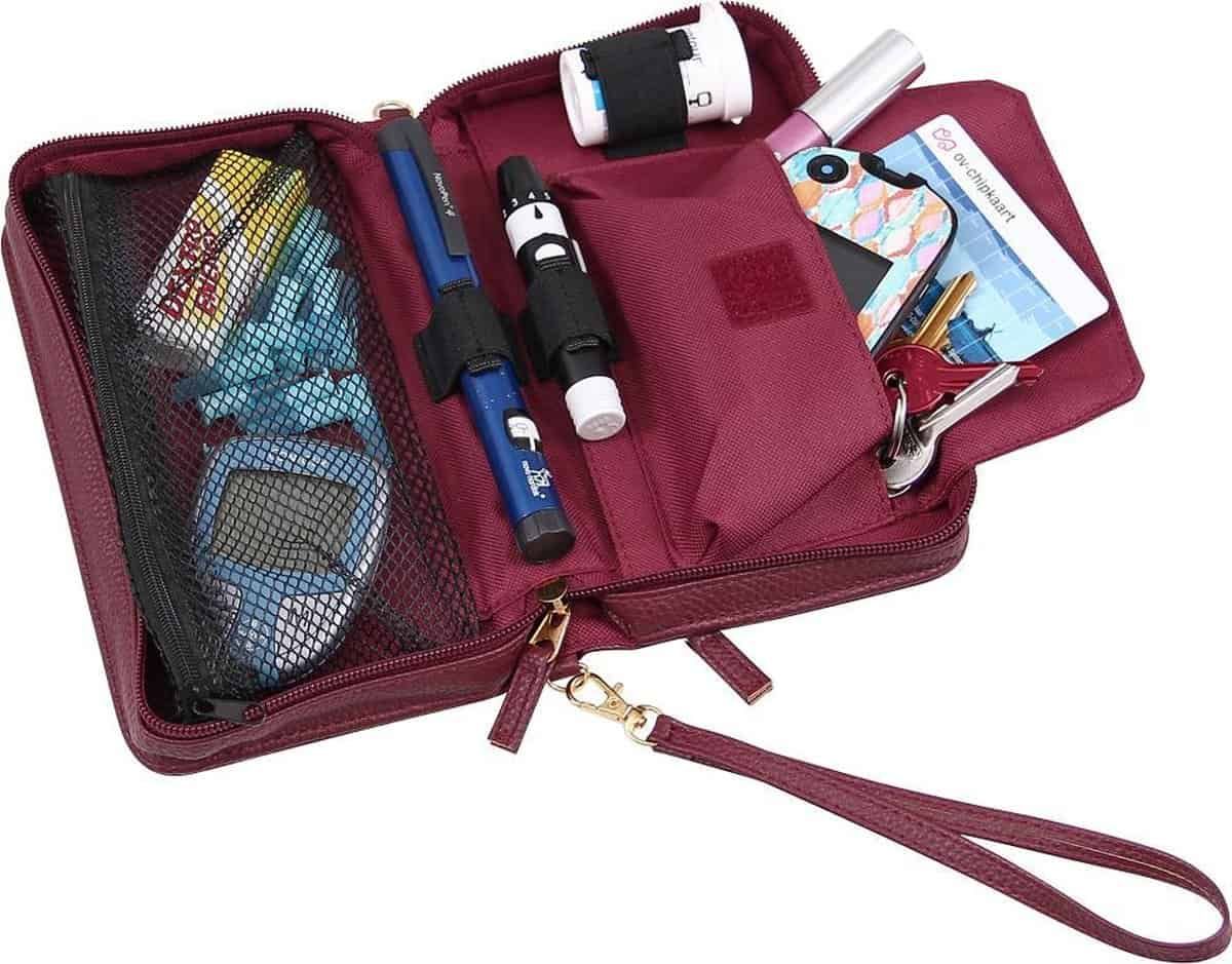 Combi Clutch Diabetestasche - Insulin & Zubehör Etui für unterwegs - für Zuhause - Rot