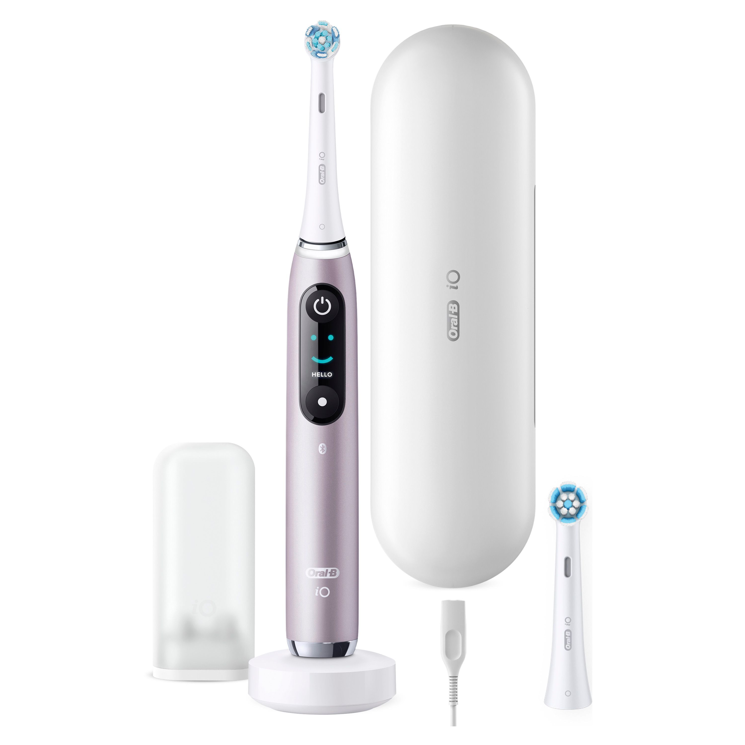 Elektrische Zahnbürste, Rose, mit Ladestation, Reiseetui, und zwei Bürstenköpfen. Oral-B iO Series 9.