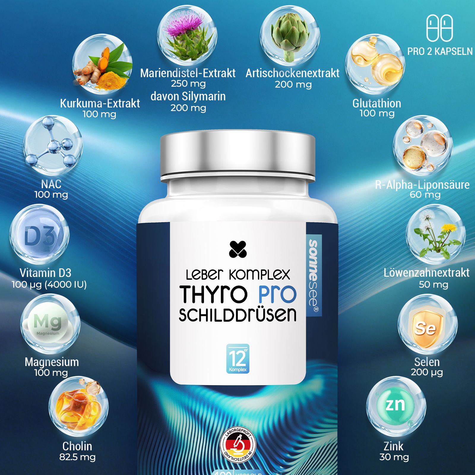 SonneSee Thyro Pro umwandler schilddrüse Komplex  120 Kapseln